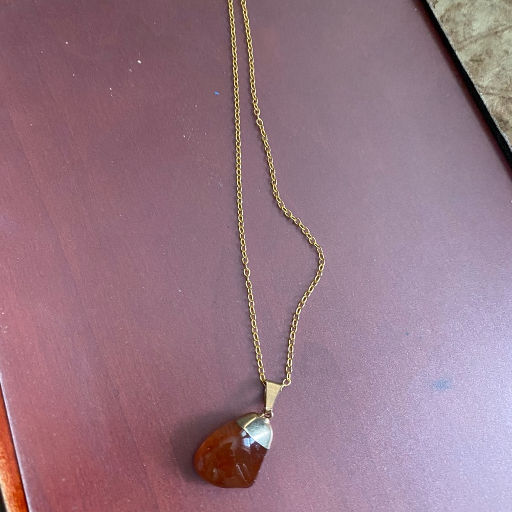 Carnelian crystal necklace